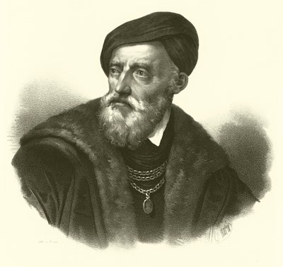 Tiziano Vecelli of Tiziano Vecellio, bekend in het Engels als Titian, portret door French School