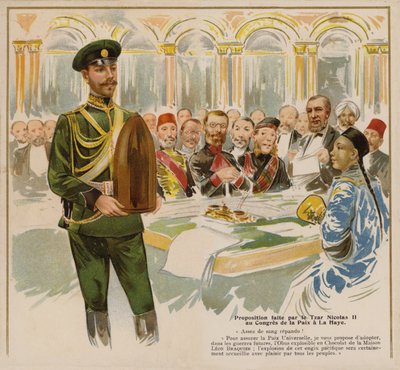 Tsaar Nicolaas II van Rusland op de Eerste Haagse Conferentie door French School