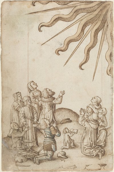 Keer uw lichaam als u aanbidt [fol. 37 verso], ca. 1512-1515 (pentekening) door French School