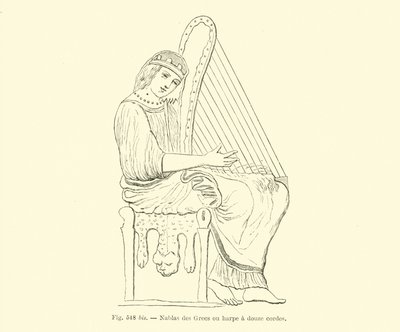 Twaalf-snarige Griekse harp door French School