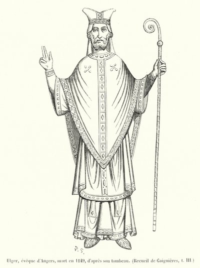 Ulger, bisschop van Angers, gestorven in 1149, naar zijn graf door French School