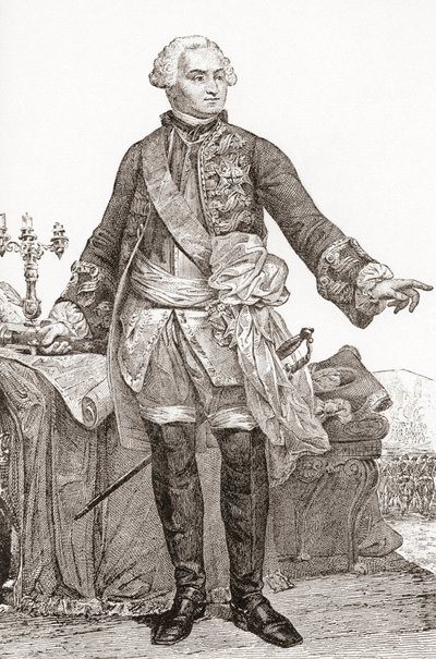 Ulrich Frédéric Woldemar, Graaf van Lowendal, 1700-1755. In Duitsland geboren Franse soldaat en staatsman. Uit Les Heures Libres, gepubliceerd 1908 door French School