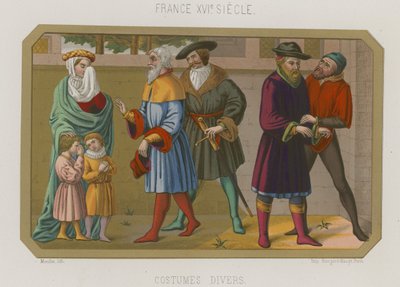 Verschillende mode van 16e-eeuws Frankrijk door French School