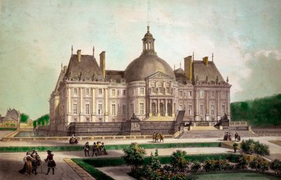 Uitzicht op het kasteel van Vaux-le-Vicomte in Maincy door French School