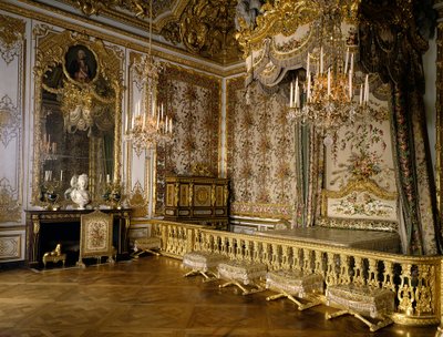 Uitzicht op de kamer van de Koningin van Frankrijk Marie Antoinette van Habsburg Lorraine (1755-1793). Versailles, kasteelmuseum door French School