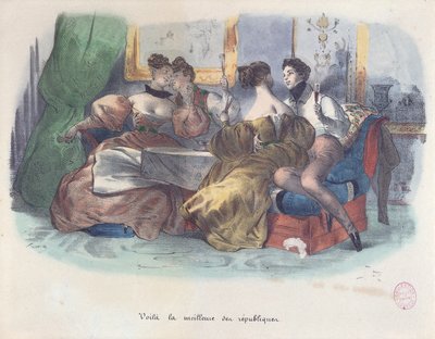 Voilá, de beste van de republieken, karikatuur van de revolutie van 1848 door French School