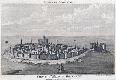 Vue de St Malo - gravure door Thomas door French School