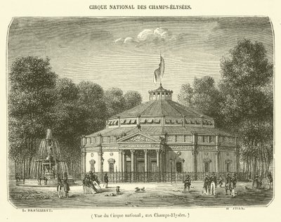 Uitzicht op het Nationale Circus, op de Champs-Elysées door French School
