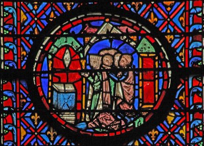 Judith wijdt een anathema aan God voor Holofernes door French School