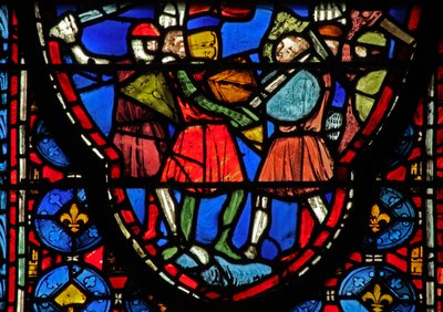 Raam w15 Heilige Relikwieën: Heraclius vecht tegen de zoon van Croesus door French School