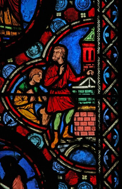 Raam w1 met een scène uit het leven van St. Martinus door French School