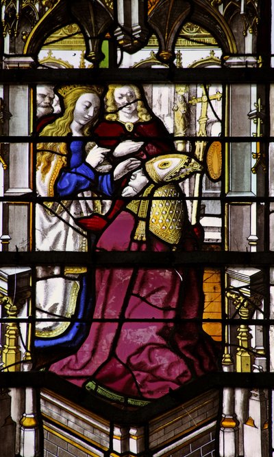 Raam w27 met afbeelding van de Maagd Maria verschijnt aan St. Martinus door French School