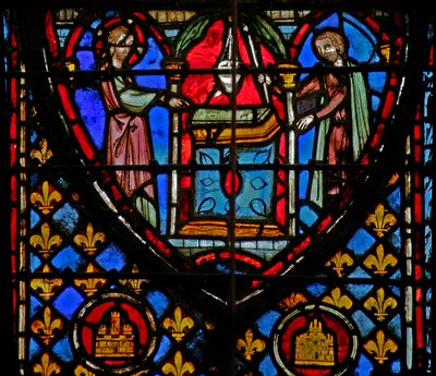 God beveelt de rangschikking van de lampen in de tempel door French School