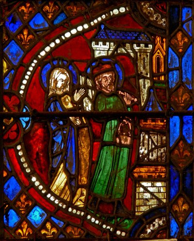 Raam w6 met Joachim en Sint Anna terug van de Tempel door French School