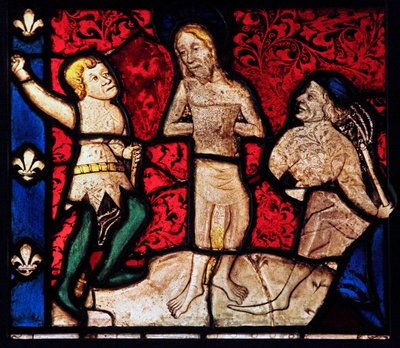 Raam w6 met de Geseling, oorspronkelijk uit de kerk van Betton, Bretagne door French School