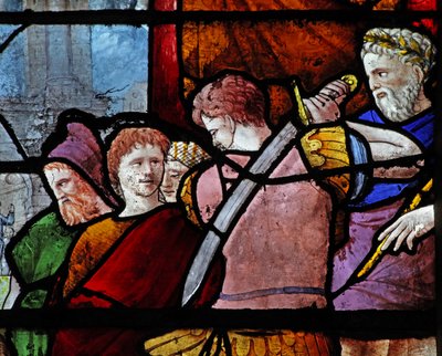 Figuren bij de dood van St. Paulus door French School