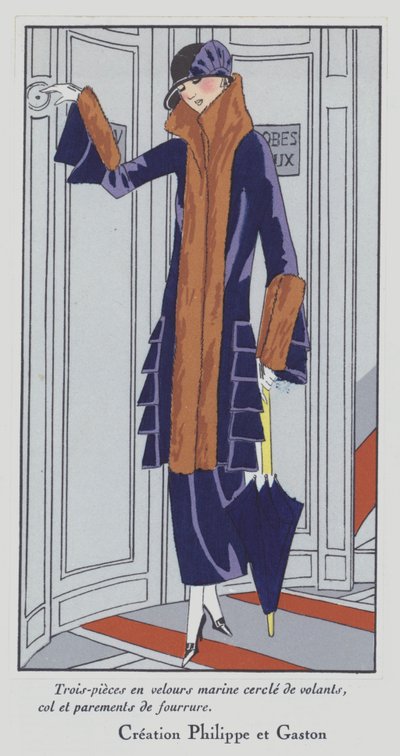 Damesmode uit de jaren 1920 van Philippe en Gaston (kleurenlitho) door French School