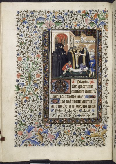 Yates Thompson 46 f156 v - Begrafenis van de Doden, c.1410-20 (perkament) door French School