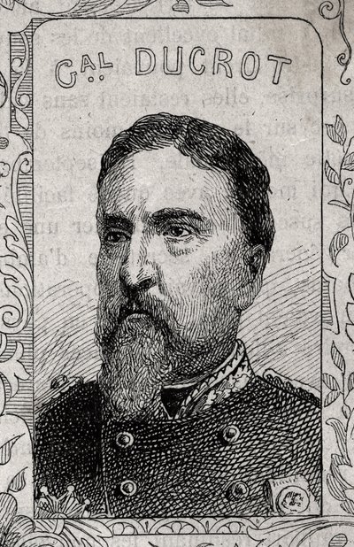 portret van de Franse generaal Auguste-Alexandre Ducrot - 1870-71 (gravure) door French School
