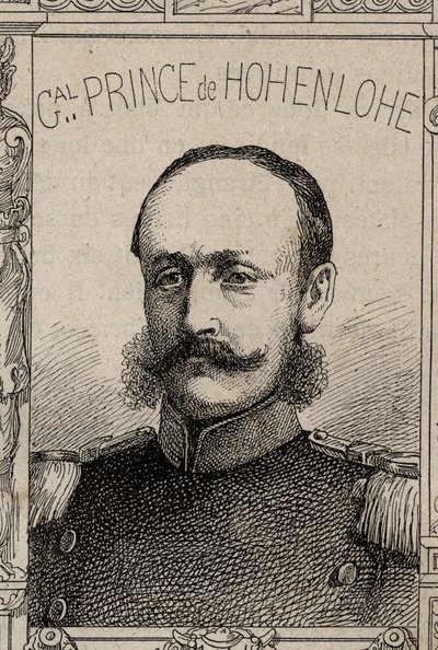 portrait of German general Clovis de Hohenlohe-Schillingsfurst - 1870-71 (engraving) door French School