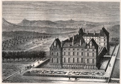 Zicht op het kasteel van Rosny door French School