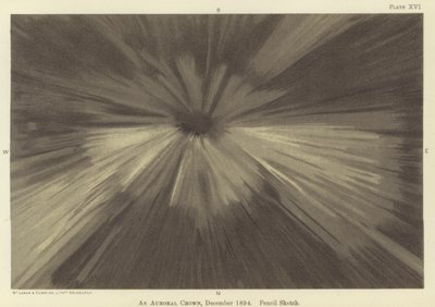 Een aurorale kroon, december 1894, potloodschets door Fridtjof Nansen