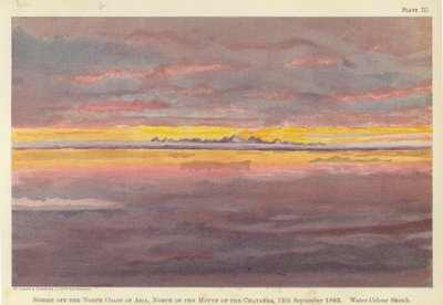 Zonsondergang voor de noordkust van Azië, ten noorden van de monding van de Chatanga door Fridtjof Nansen