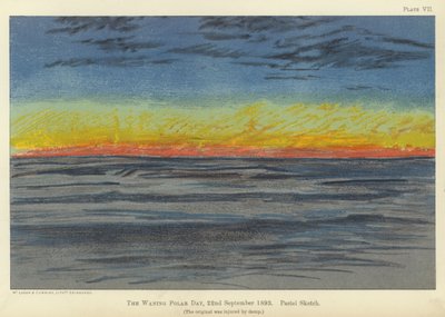 De afnemende pooldag, 22 september 1893, pastelschets door Fridtjof Nansen