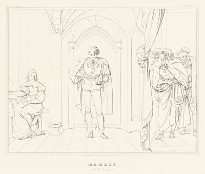 Hamlet, Act III, Scene 1 door Friedrich August Moritz Retzsch