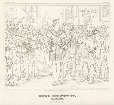 Koning Hendrik IV, Deel II, Act V, Scene 5 door Friedrich August Moritz Retzsch