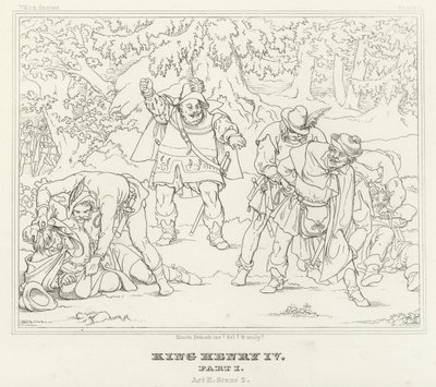 Koning Hendrik IV, Deel I, Act II, Scene 2 door Friedrich August Moritz Retzsch