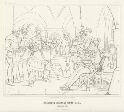 Koning Hendrik IV, Deel I, Act II, Scene 4 door Friedrich August Moritz Retzsch