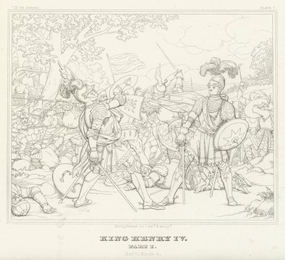 Koning Hendrik IV, Deel I, Act V, Scene 4 door Friedrich August Moritz Retzsch