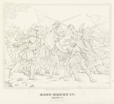 Koning Hendrik IV, Deel I, Act V, Scene 4 (gravure) door Friedrich August Moritz Retzsch