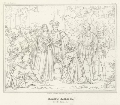Koning Lear, Act II, Scene 4 door Friedrich August Moritz Retzsch