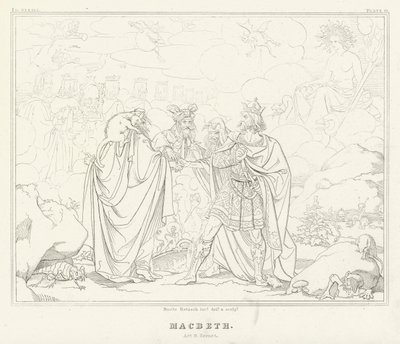 Macbeth, Acte IV, Scene 1 door Friedrich August Moritz Retzsch