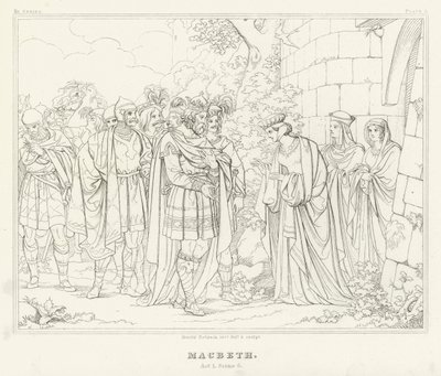 Macbeth, Act I, Scene 6 door Friedrich August Moritz Retzsch