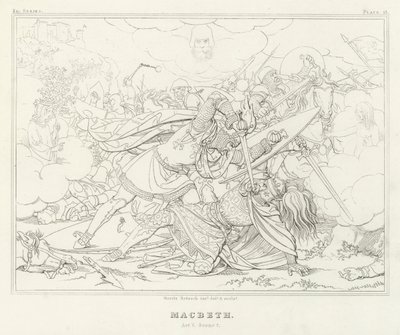 Macbeth, Act V, Scene 7 door Friedrich August Moritz Retzsch