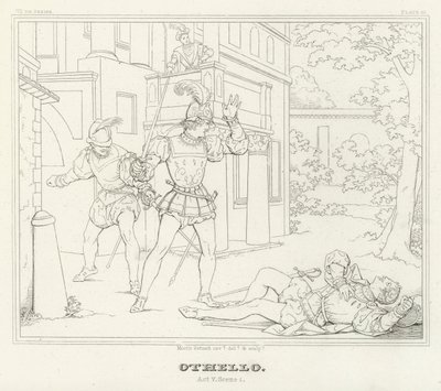 Othello, Act V, Scene 1 door Friedrich August Moritz Retzsch