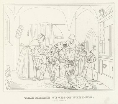 De Vrolijke Vrouwtjes van Windsor, Act III, Scene 3 door Friedrich August Moritz Retzsch
