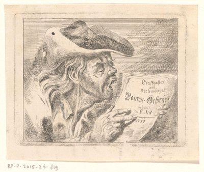 Buste van een oude boer met een pamflet in zijn handen door Friedrich Christian Gottlieb Geyser (possibly)
