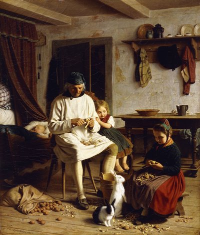 Huishoudelijke taken door Friedrich Edouard Meyerheim