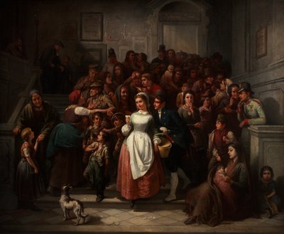 Na de loterijtrekking door Friedrich Friedländer Ritter von Malheim