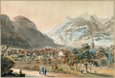 Het dorp Bex door Friedrich Georg Wexelberg