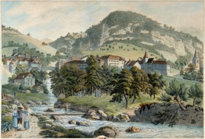 Het dorp Montreux door Friedrich Georg Wexelberg