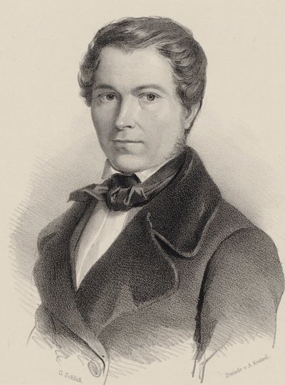 Portret van de violist en componist Joseph Labitzky 1802-1881 door Friedrich Gustav Schlick