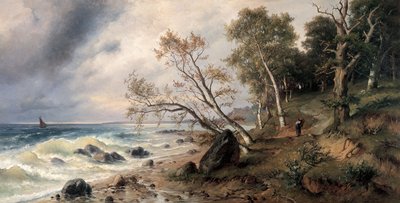 Baltische kust op het eiland Vilm door Friedrich Preller the Younger