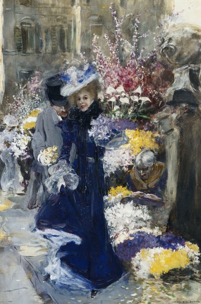 De Bloemenverkoper door Friedrich Stahl