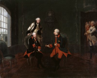 Duits: Ontmoeting tussen Frederik de Grote en keizer Jozef II in Neisse door Friedrich Wilhelm Bock