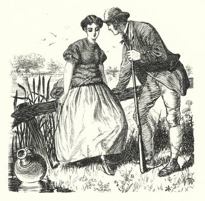 Primrose Tijd en Sneeuw Tijd (gravure) door Fritz Eltze